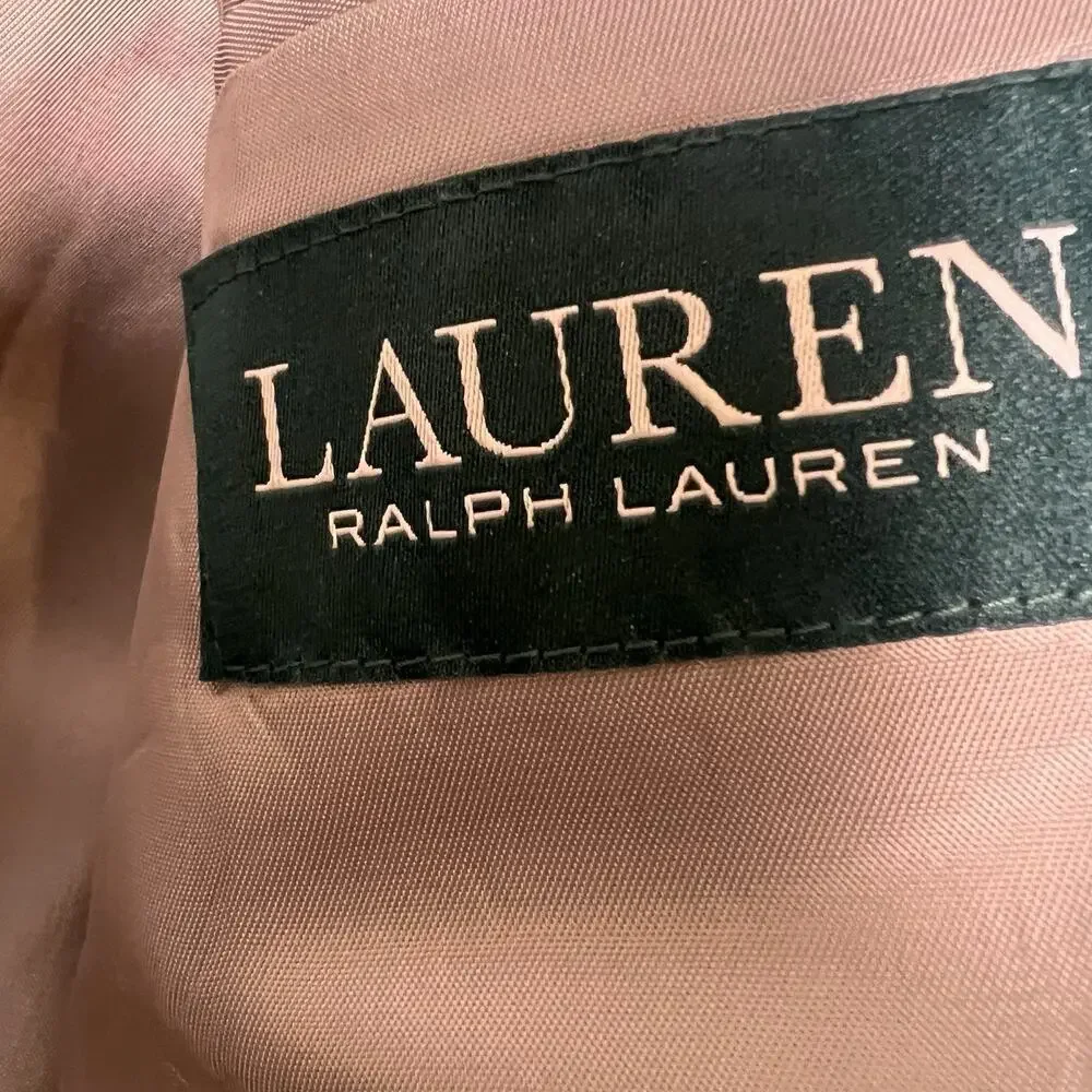Lauren Ralph Lauren Mens Beige Blazer 2 Button Sports Coat Size 40L Career Prep